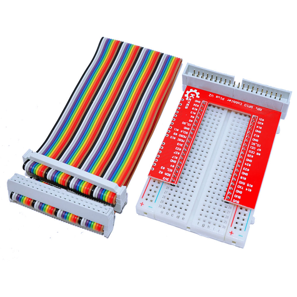 Raspberry Pi 3 T expansion DIY kit (GPIO cable + breadboard + GPIO  T-adapter plate)