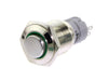 16mm Momentary Metal Illuminated Push Button - Green LED