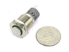 16mm Momentary Metal Illuminated Push Button - Green LED