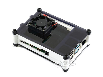 raspberry-pi-4th-generation-black-and-white-acrylic-housing-with-cooling-fan-2