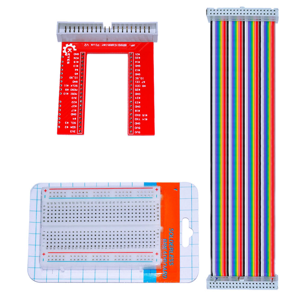 Raspberry Pi 3 GPIO DIY Expansion kit(40P rainbow line+GPIO V2+400 hol –  ELEDIY
